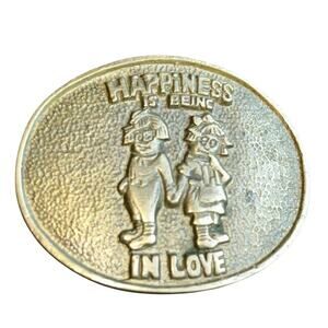 Vintage 1970s Baron Buckle brass belt buckle Raggedy Ann and Andy